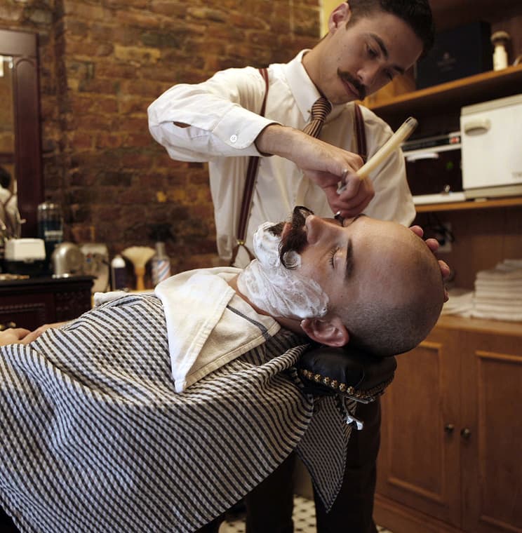 Premium barbershop chair and grooming station